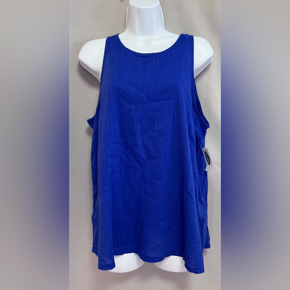 Old Navy Bluer than Blue Sleeveless High Neck Summer Top Women's Sz Large NWT